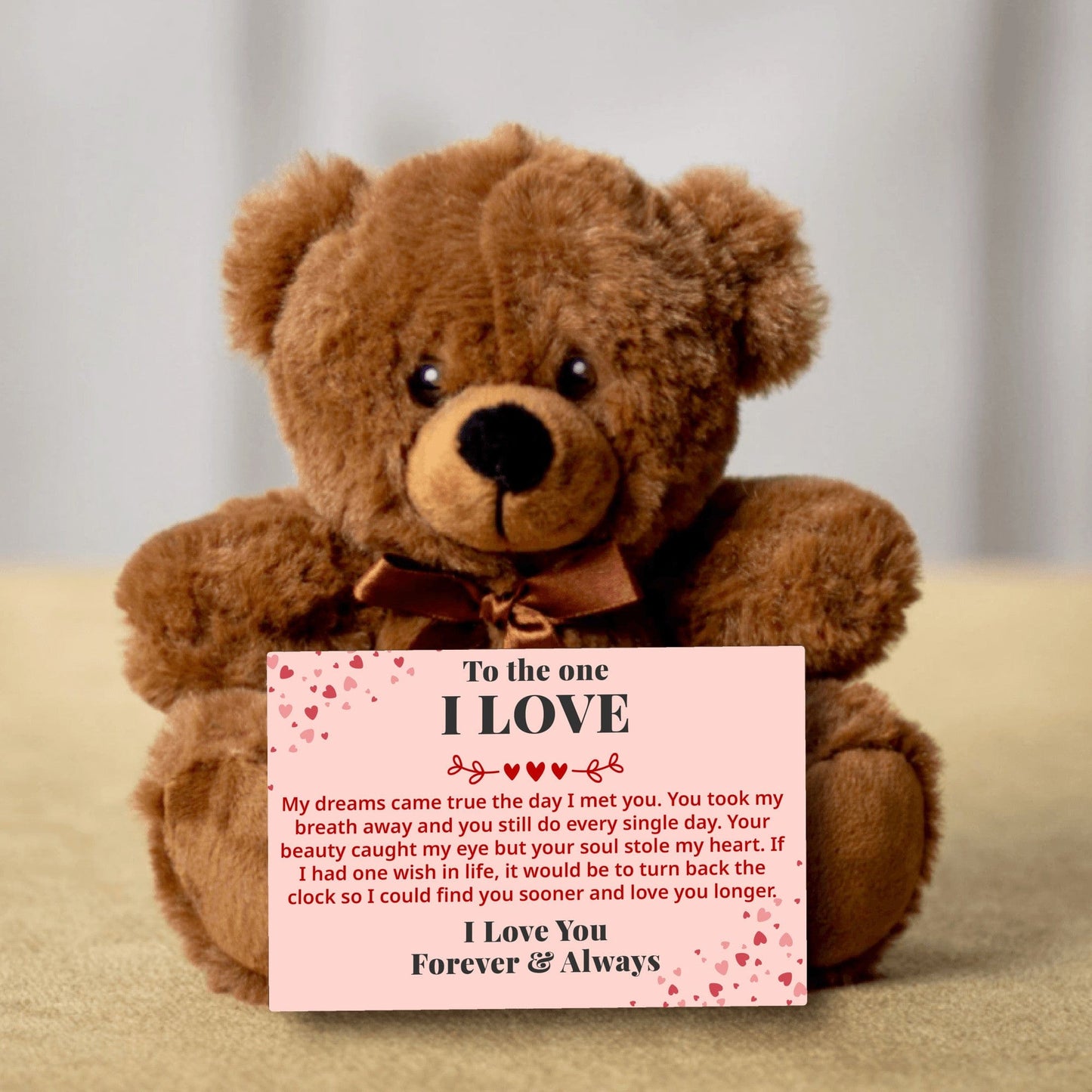 To The One I Love - Turn Back The Clock - Plush Bear With Message